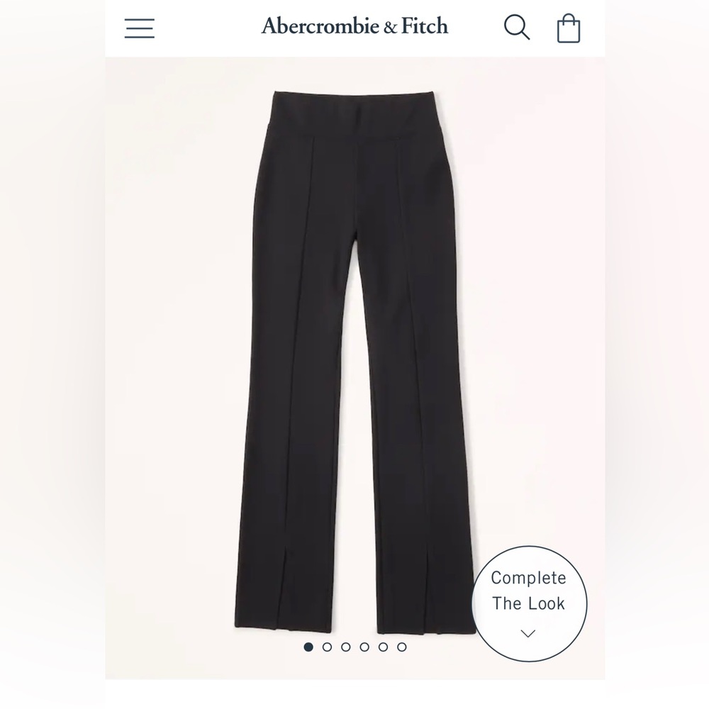 Abercrombie & Fitch Black Ponte Front Split-Hem Flare Pants